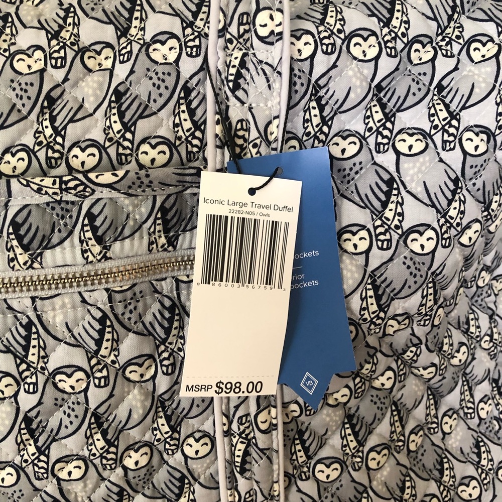 Vera Bradley Large duffel Owls NWT - Picture 2 of 6